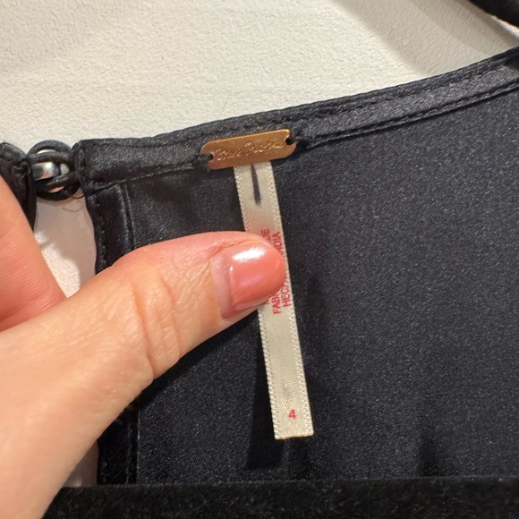 Free people black Cooper lace trim satin maxi dress - Picture 7 of 12